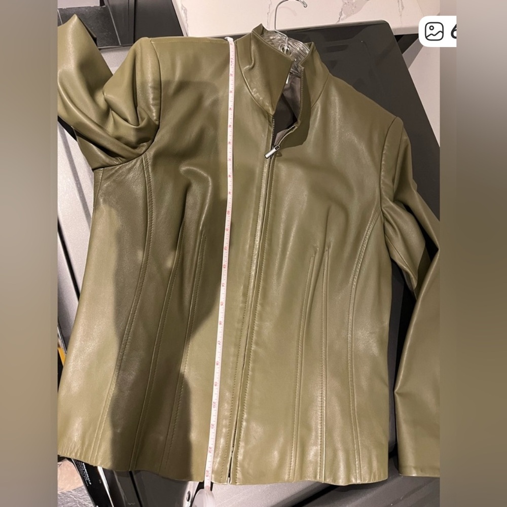 Talbots Olive Leather Jacket